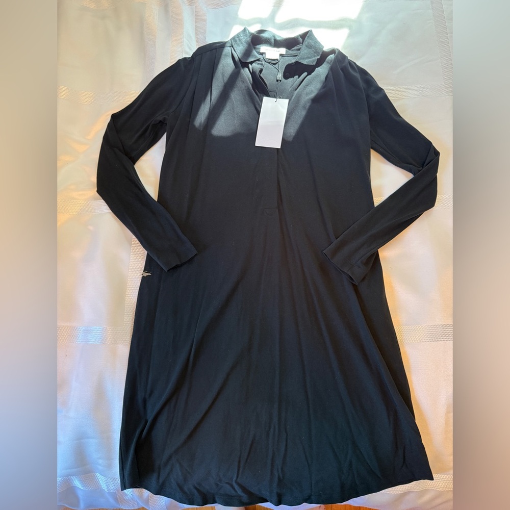 New with Tags, Lacoste Classic Black Long Sleeve Polo Dress